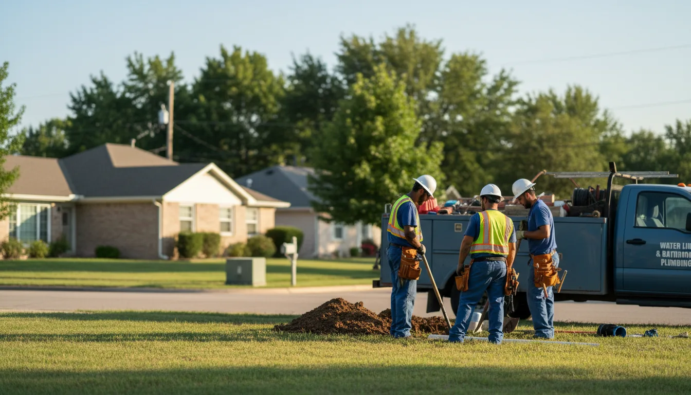 Residential water line and bathroom plumbing service in Perryton, TX